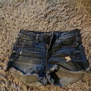 Blue Super Stretch American Eagle Jean Shorts